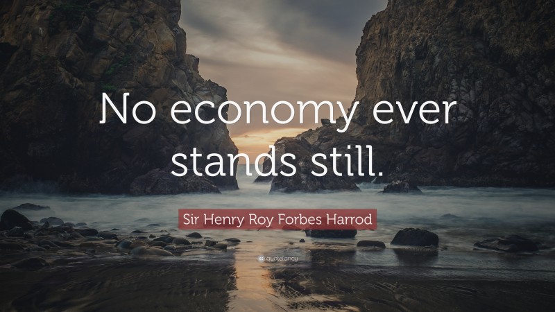 Sir Henry Roy Forbes Harrod Quote: “No economy ever stands still.”