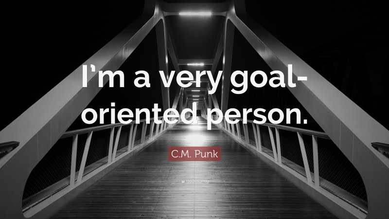 C.M. Punk Quote: “I’m a very goal-oriented person.”