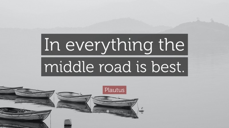 Plautus Quote: “In everything the middle road is best.”