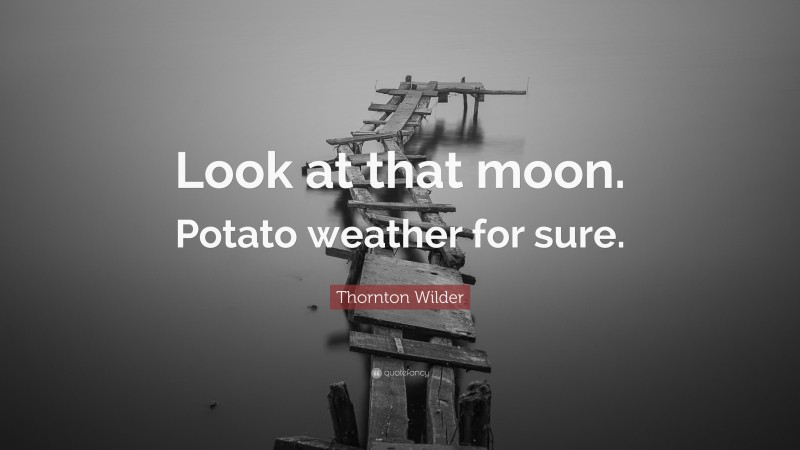 Thornton Wilder Quote: “Look at that moon. Potato weather for sure.”