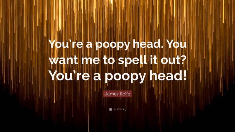 James Rolfe Quote: “You’re a poopy head. You want me to spell it out? You’re a poopy head!”