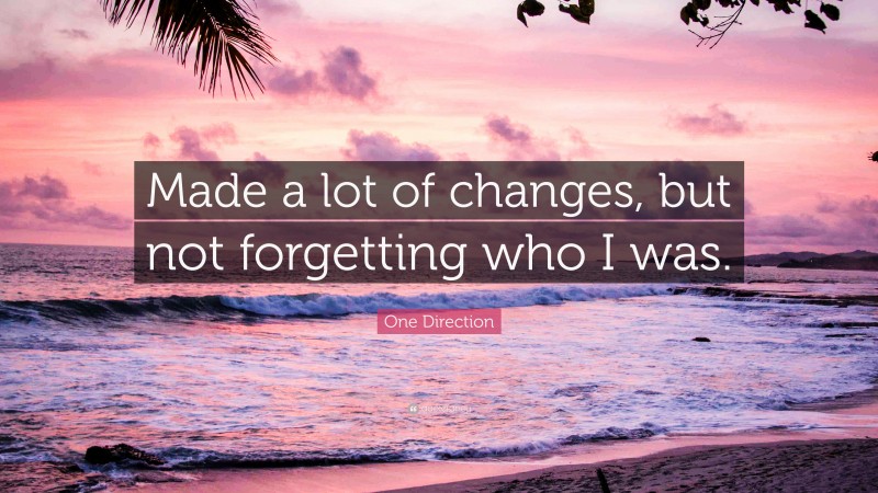 One Direction Quote: “Made a lot of changes, but not forgetting who I was.”