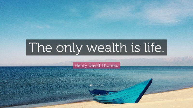 Henry David Thoreau Quote: “The only wealth is life.”