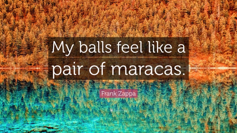Frank Zappa Quote: “My balls feel like a pair of maracas.”
