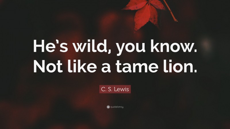 C. S. Lewis Quote: “He’s wild, you know. Not like a tame lion.”