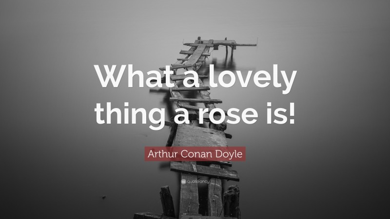 Arthur Conan Doyle Quote: “What a lovely thing a rose is!”