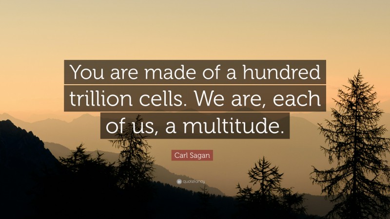 Carl Sagan Quote: “You are made of a hundred trillion cells. We are, each of us, a multitude.”