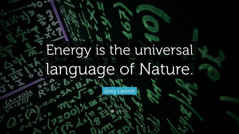 Joey Lawsin Quote: “Energy is the universal language of Nature.”