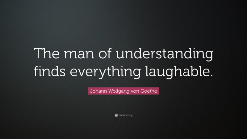 Johann Wolfgang von Goethe Quote: “The man of understanding finds everything laughable.”