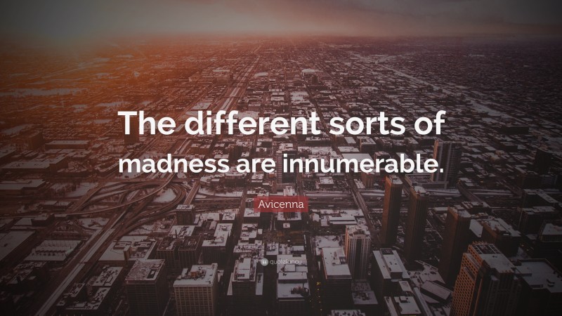 Avicenna Quote: “The different sorts of madness are innumerable.”