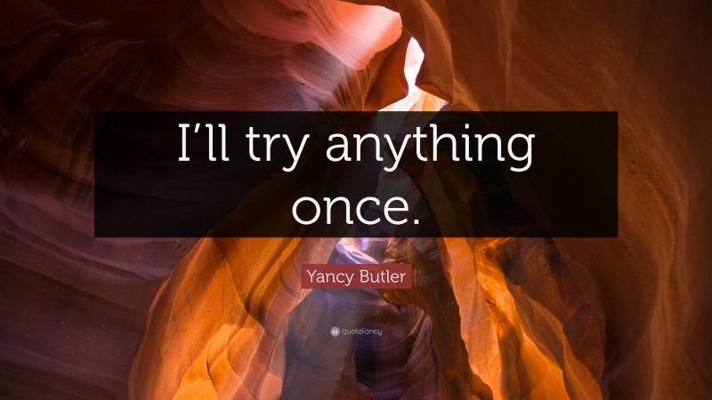 Yancy Butler Quote: “I’ll try anything once.”