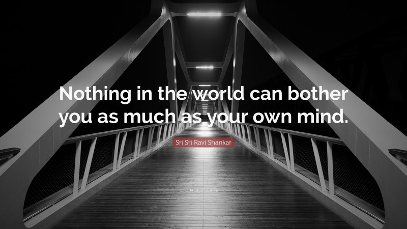Sri Sri Ravi Shankar Quote: “Nothing in the world can bother you as much as your own mind.”