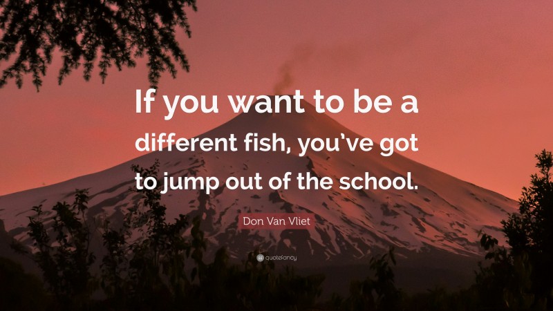 Don Van Vliet Quote: “If you want to be a different fish, you’ve got to jump out of the school.”