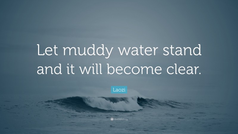 Laozi Quote: “Let muddy water stand and it will become clear.”