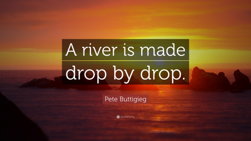 Pete Buttigieg Quote: “A river is made drop by drop.”