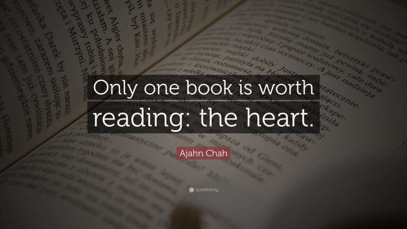 Ajahn Chah Quote: “Only one book is worth reading: the heart.”