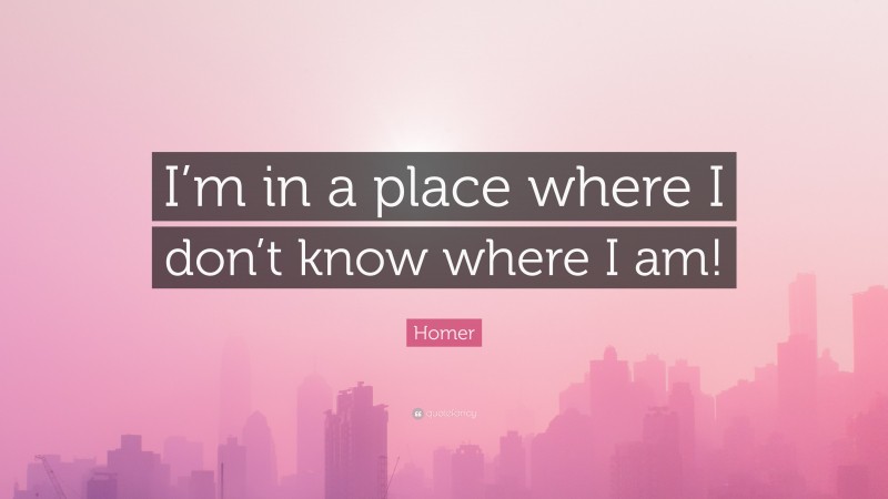 Homer Quote: “I’m in a place where I don’t know where I am!”