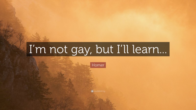 Homer Quote: “I’m not gay, but I’ll learn...”