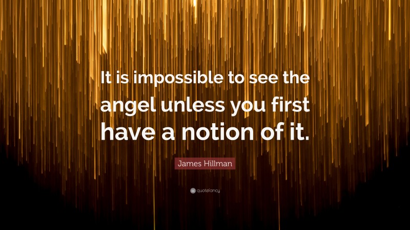 James Hillman Quote: “It is impossible to see the angel unless you first have a notion of it.”
