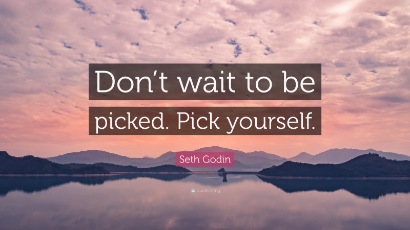 Seth Godin Quote: “Don’t wait to be picked. Pick yourself.”