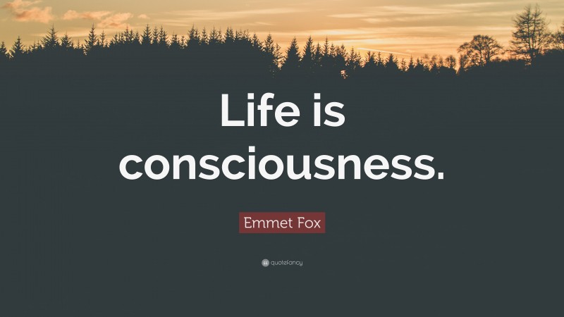 Emmet Fox Quote: “Life is consciousness.”