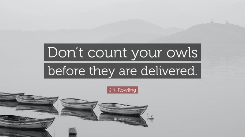J.K. Rowling Quote: “Don’t count your owls before they are delivered.”