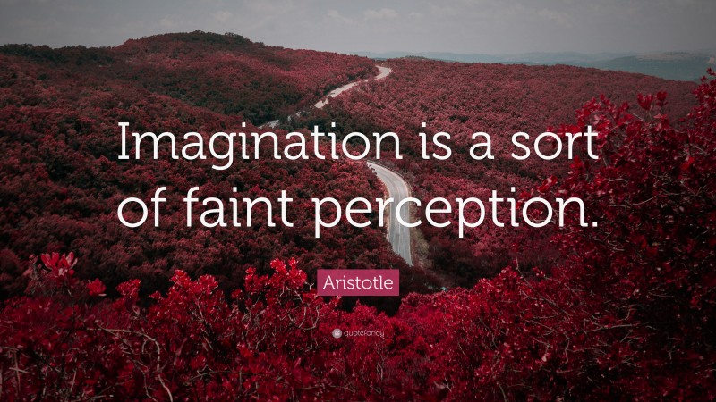 Aristotle Quote: “Imagination is a sort of faint perception.”
