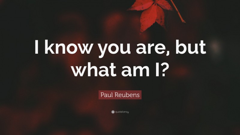 Paul Reubens Quote: “I know you are, but what am I?”