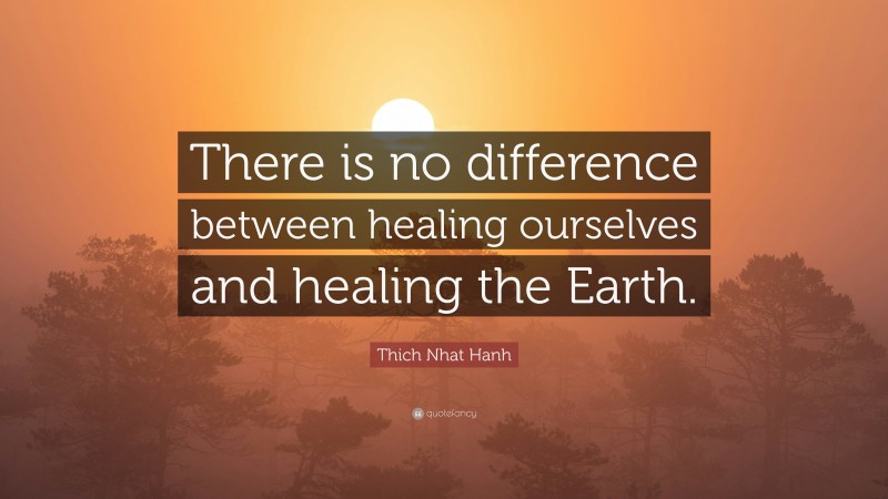 Thich Nhat Hanh Quote: “There is no difference between healing ourselves and healing the Earth.”