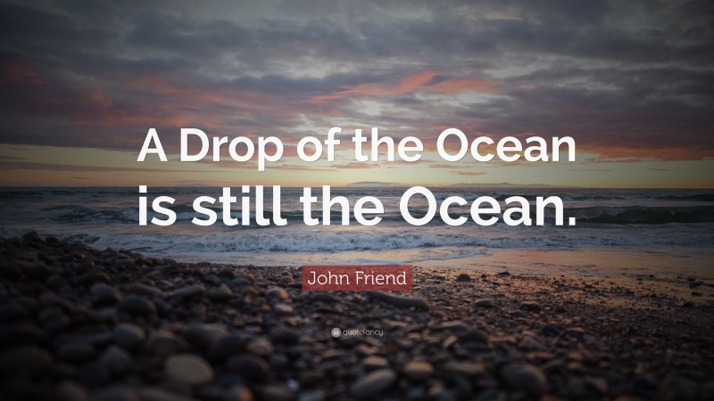 John Friend Quote: “A Drop of the Ocean is still the Ocean.”