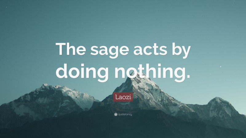 Laozi Quote: “The sage acts by doing nothing.”