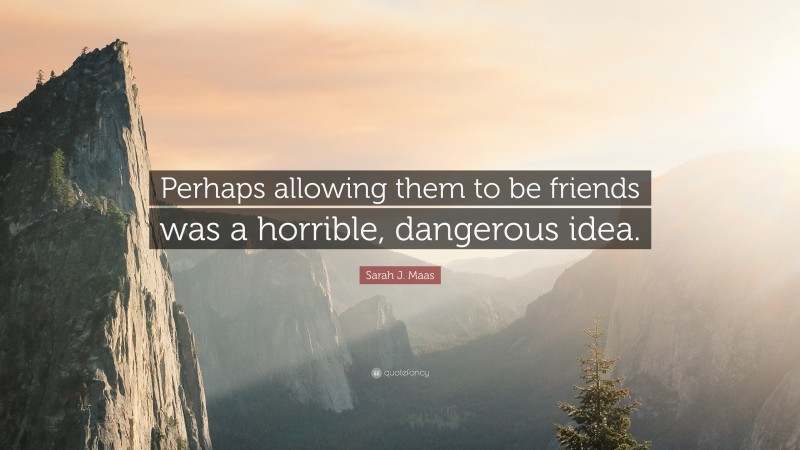 Sarah J. Maas Quote: “Perhaps allowing them to be friends was a horrible, dangerous idea.”