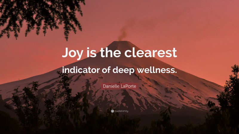 Danielle LaPorte Quote: “Joy is the clearest indicator of deep wellness.”
