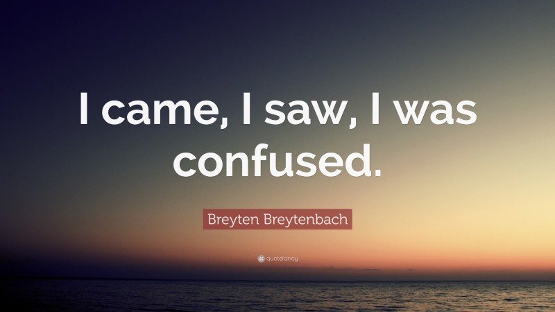 Breyten Breytenbach Quote: “I came, I saw, I was confused.”