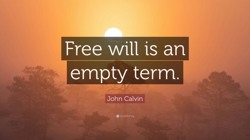 John Calvin Quote: “Free will is an empty term.”
