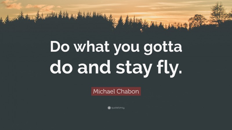 Michael Chabon Quote: “Do what you gotta do and stay fly.”