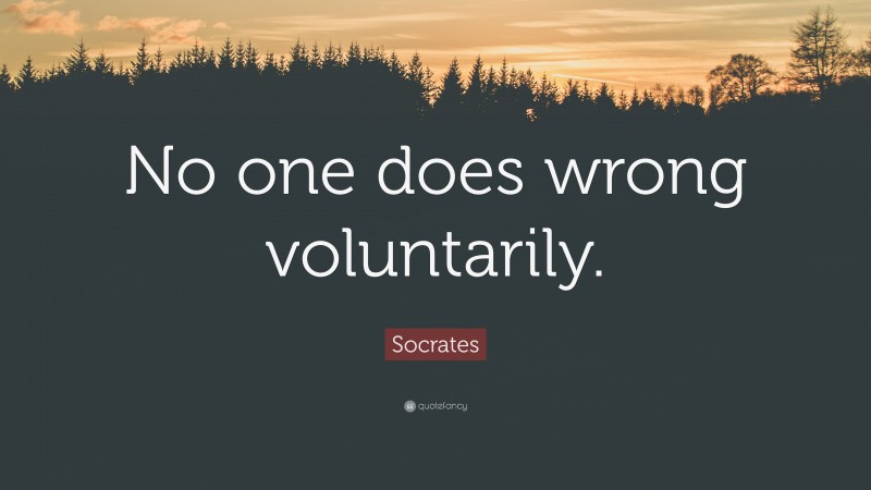Socrates Quote: “No one does wrong voluntarily.”