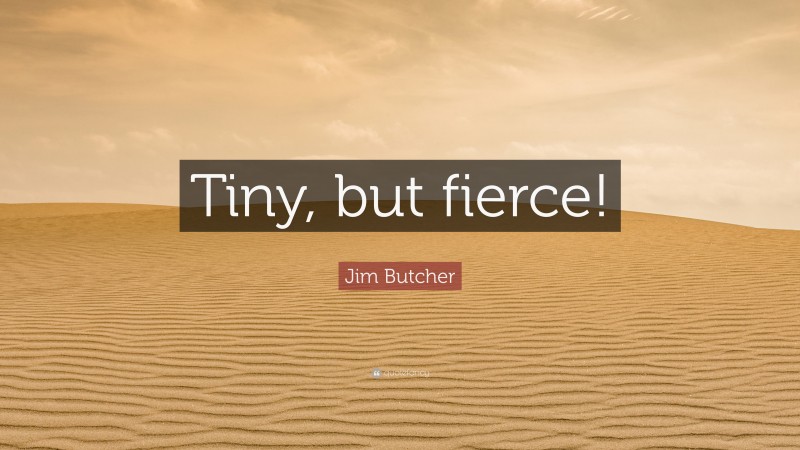 Jim Butcher Quote: “Tiny, but fierce!”