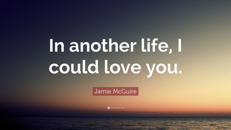 Jamie McGuire Quote: “In another life, I could love you.”