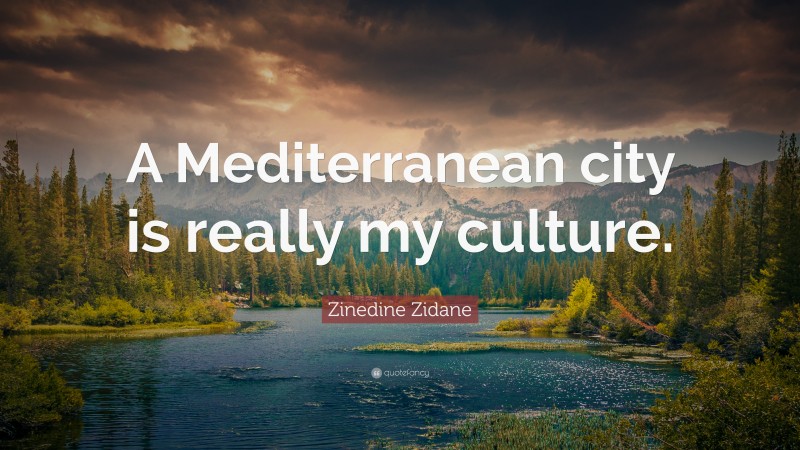 Zinedine Zidane Quote: “A Mediterranean city is really my culture.”