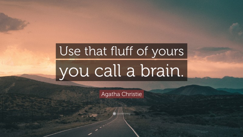 Agatha Christie Quote: “Use that fluff of yours you call a brain.”