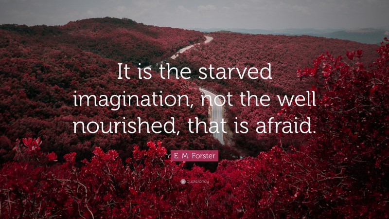 E. M. Forster Quote: “It is the starved imagination, not the well nourished, that is afraid.”