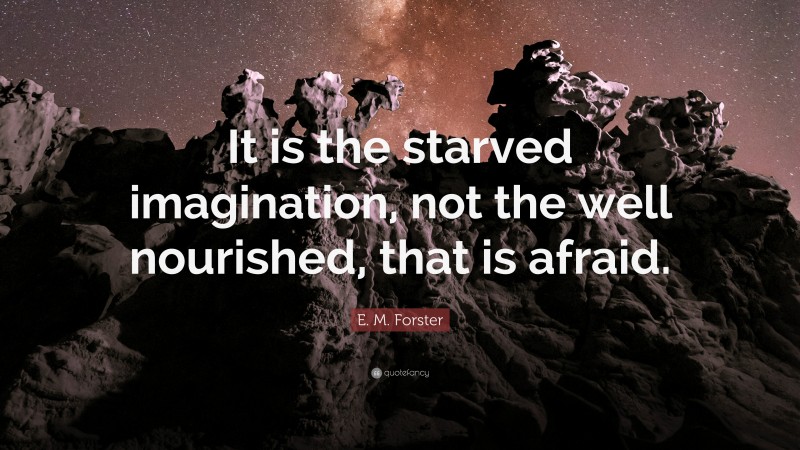 E. M. Forster Quote: “It is the starved imagination, not the well nourished, that is afraid.”