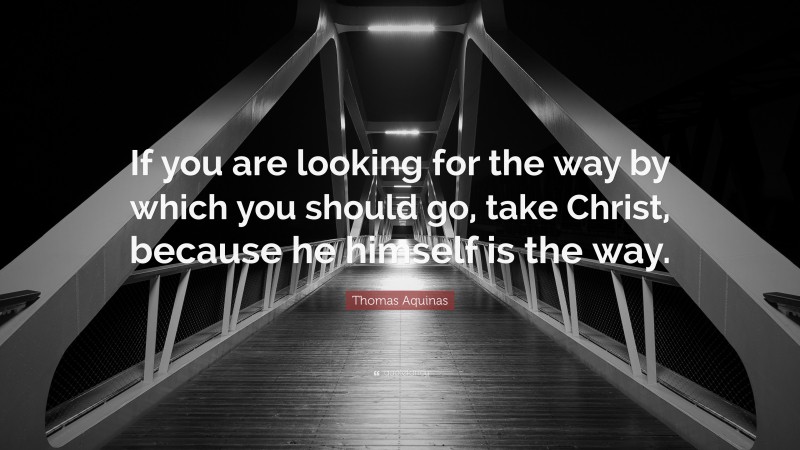 Thomas Aquinas Quote: “If you are looking for the way by which you should go, take Christ, because he himself is the way.”