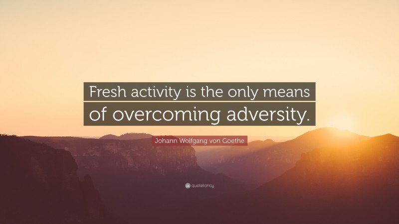 Johann Wolfgang von Goethe Quote: “Fresh activity is the only means of overcoming adversity.”