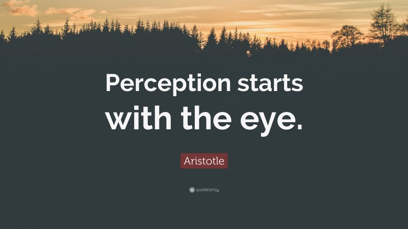 Aristotle Quote: “Perception starts with the eye.”