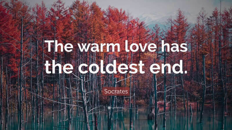 Socrates Quote: “The warm love has the coldest end.”