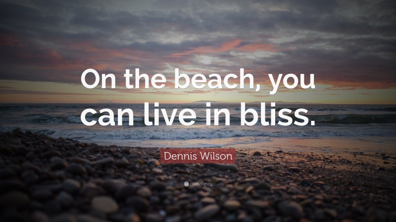 Dennis Wilson Quote: “On the beach, you can live in bliss.”