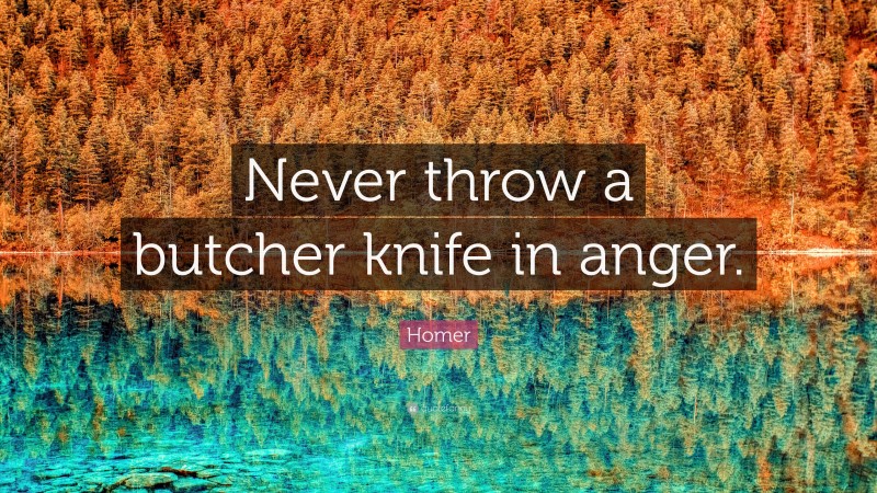 Homer Quote: “Never throw a butcher knife in anger.”