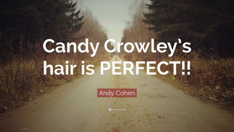 Andy Cohen Quote: “Candy Crowley’s hair is PERFECT!!”